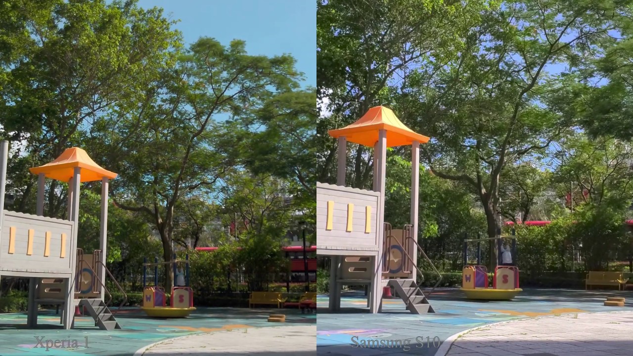 Xperia 1 vs Samsung S10 Daytime HDR Video Recording Comparison (HLG)