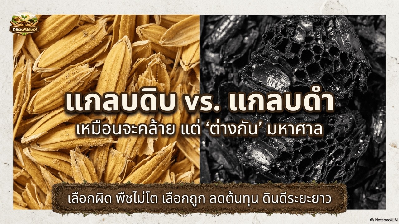 แกลบดิบต่างจากแกลบดำยังไง? เลือกให้ถูก ดินดีขึ้นจริง