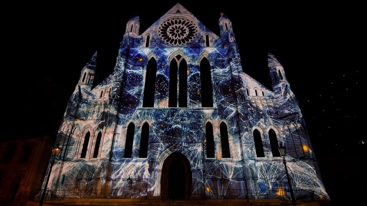 Stunning light projection illuminates York Minster