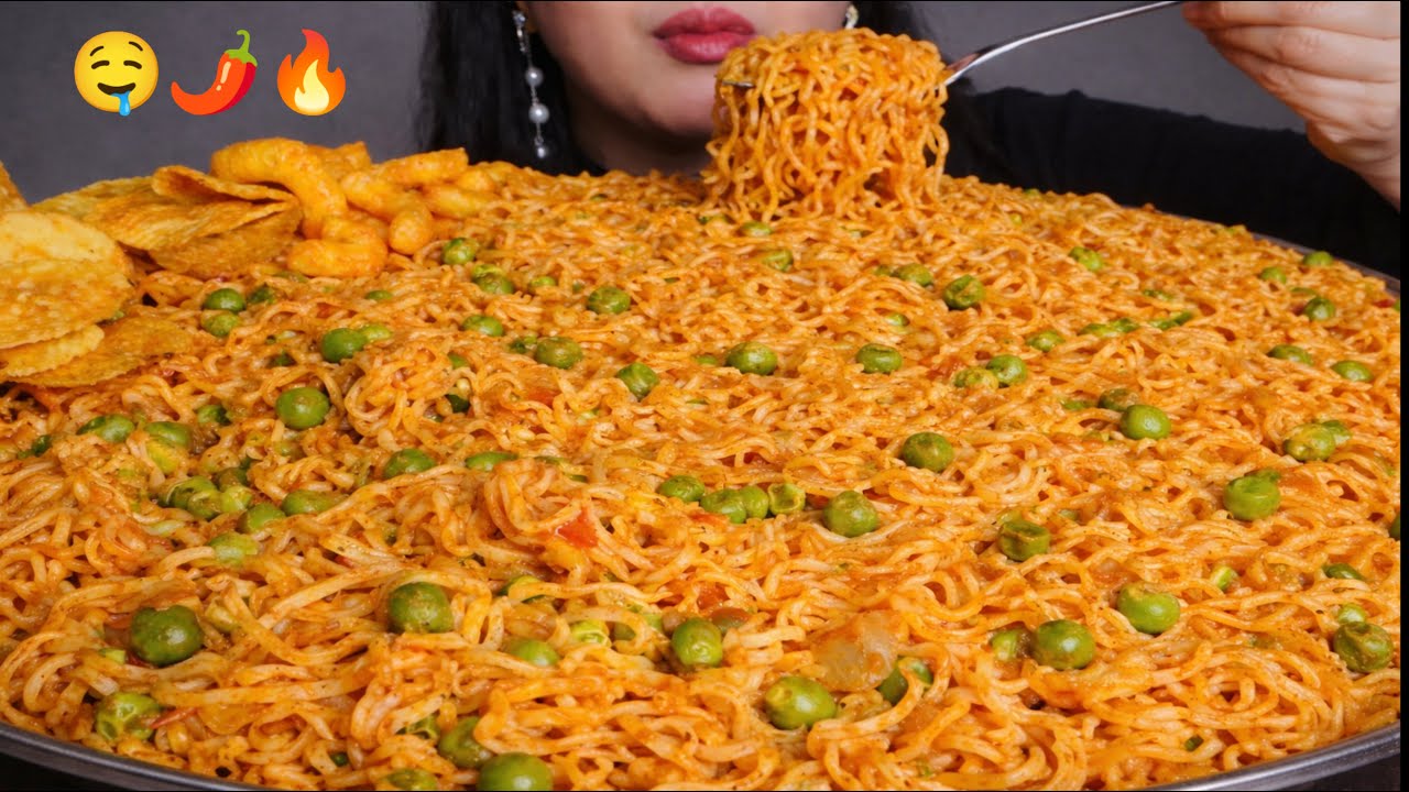EATING SPICY 🔥 5 PACKET MAGGI CHALLENGE | MATAR MAGGI | MASALA MAGGI