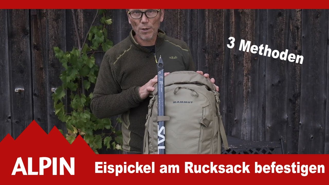 So fixiert man einen Eispickel sicher am Rucksack | ALPIN - Das Bergmagazin