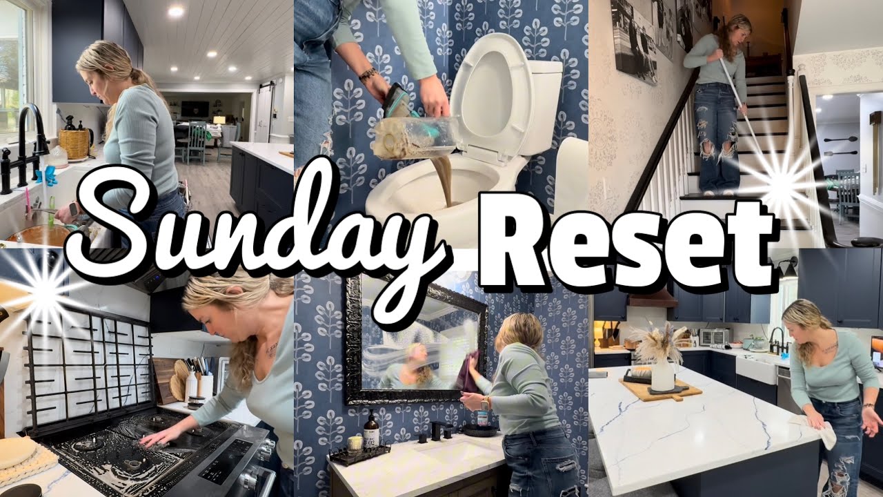 SUNDAY RESET | Deep Cleaning My Kitchen, Powder Room & Main Floors | Clean With Me