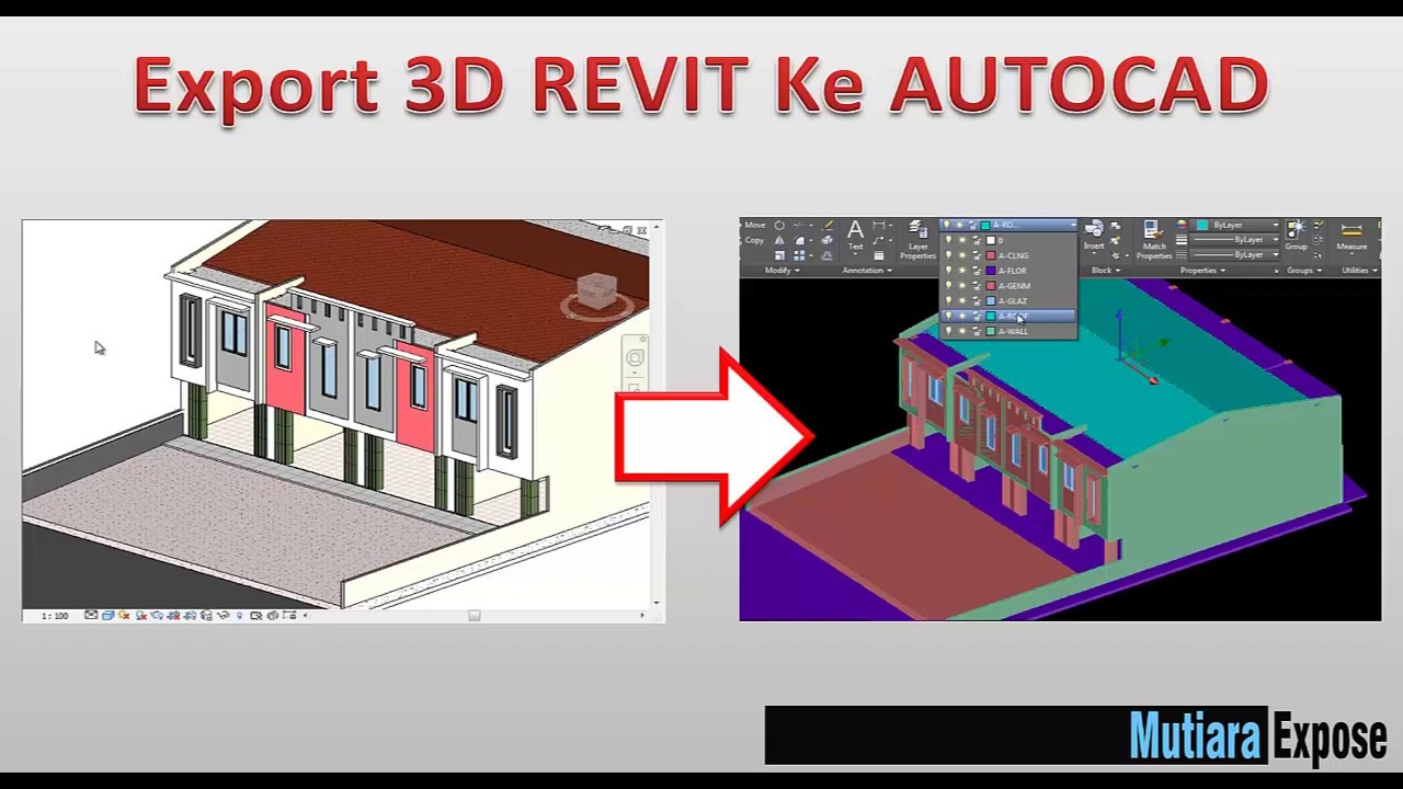 CARA EXPORT 3d Revit ke AUTOCAD
