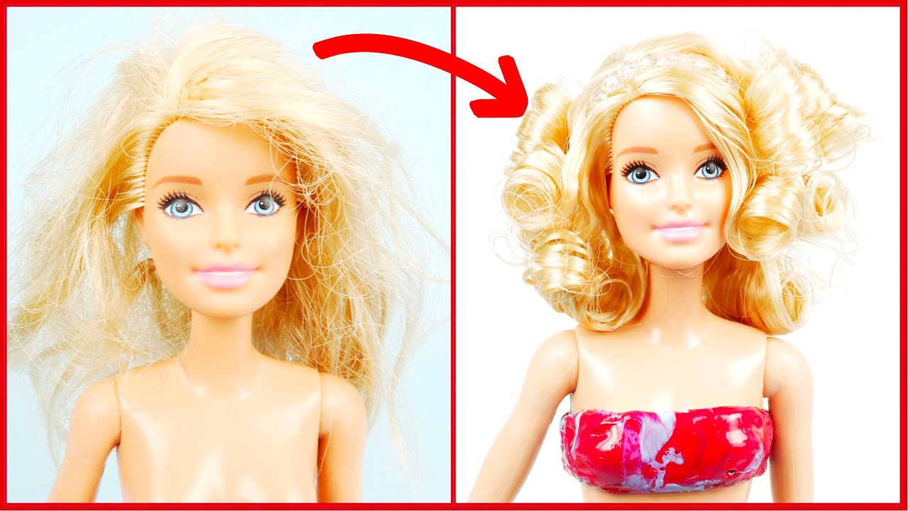 DIY BARBIE HAIRSTYLES AND CLOTHES | How to Make Doll Dress and Fixing OLD DOLL Hair