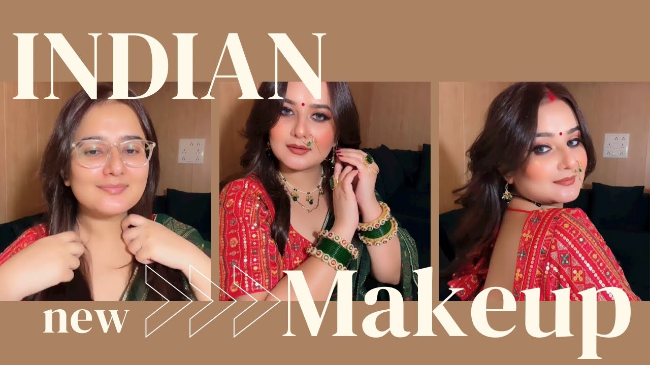 Indian Festival Makeup Look / Green Saree Makeup/ Teej Makeup / SWATI BHAMBRA 
