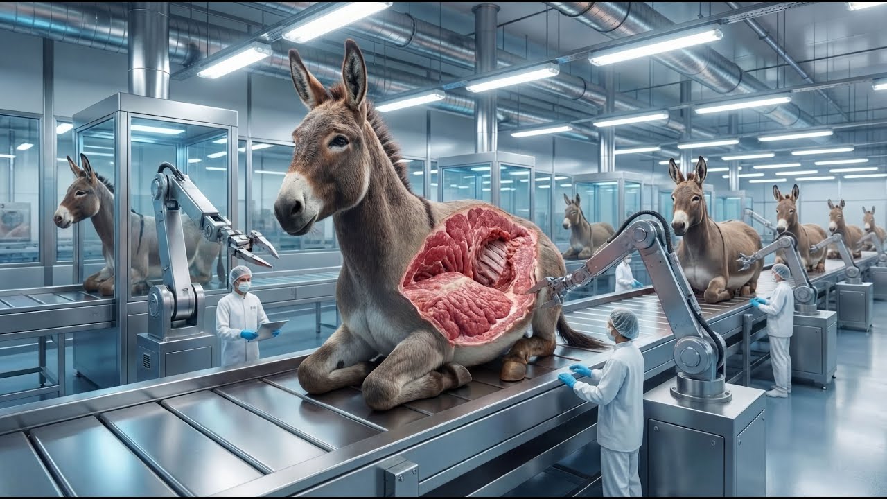 Inside Donkey Meat Factory . How Donkey Meat Is Processed From Start to Finish