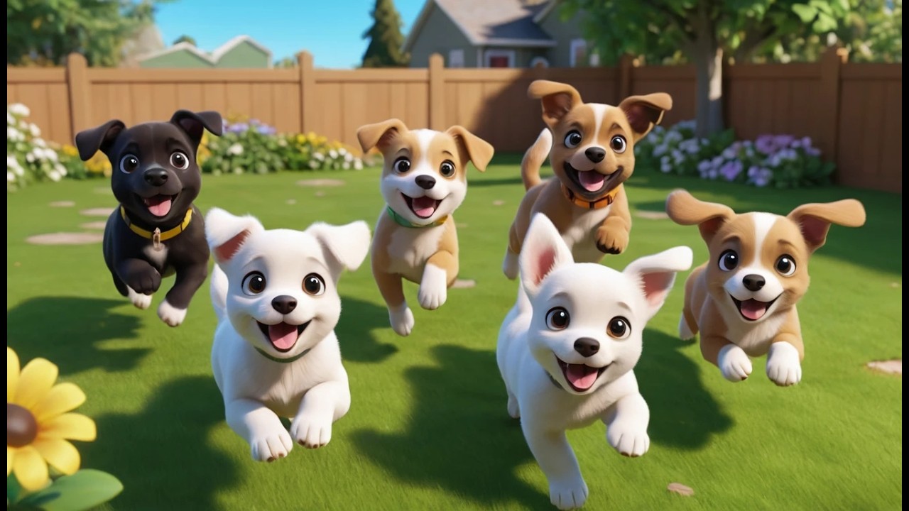 Five Little Baby Puppies Bark Bark Bark | Adorable Pet Song & Counting for Toddlers