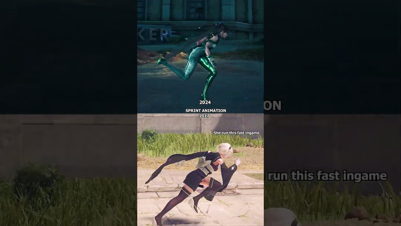 Sprinting Animation Stellar Blade and Nier Automata compare #shorts #stellarblade