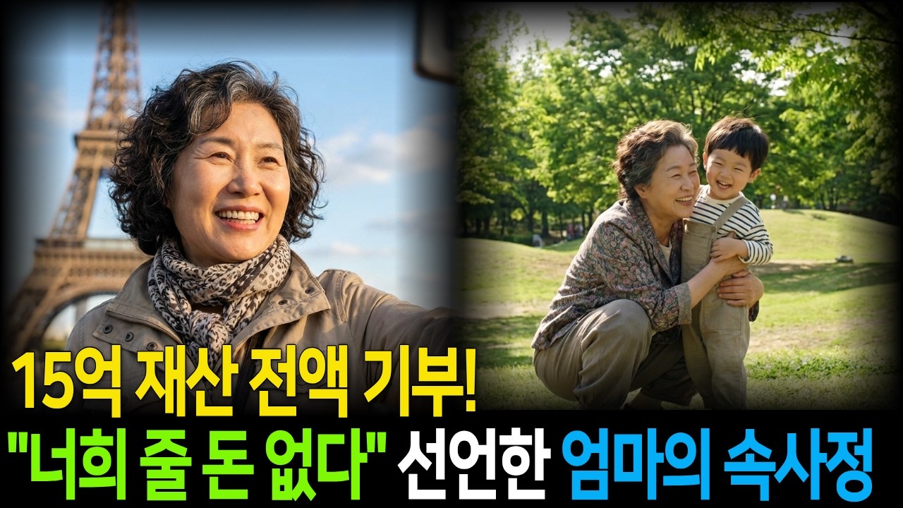 15억 재산 전액 기부! 