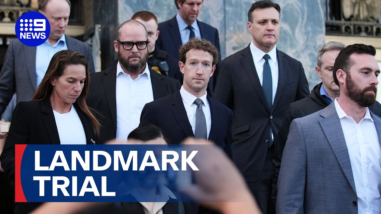 Zuckerberg testifies in court in landmark trial | 9 News Australia