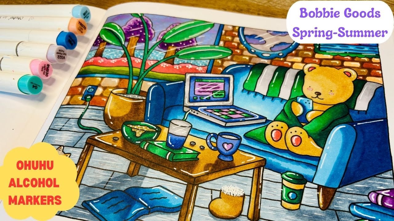 Color With me |Bobbie Goods Coloring Book |Ohuhu Marker 