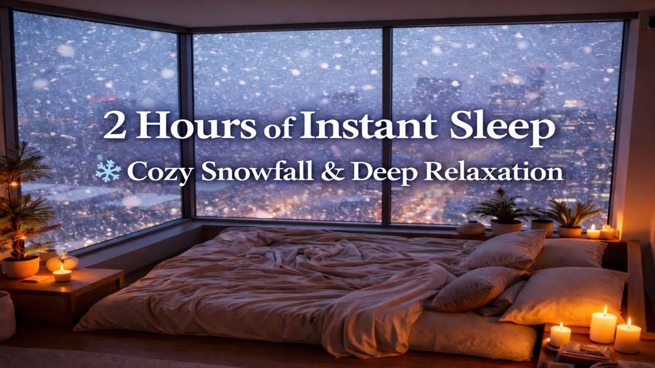 2 Hours of Instant Sleep ❄️ Cozy Snowfall for Deep Relaxation & Rest