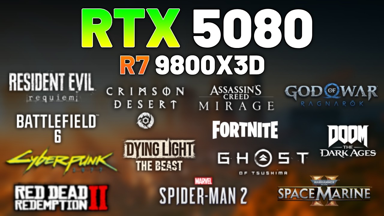 RTX 5080 + R7 9800X3D &mdash; Тестирование в 12+ играх
