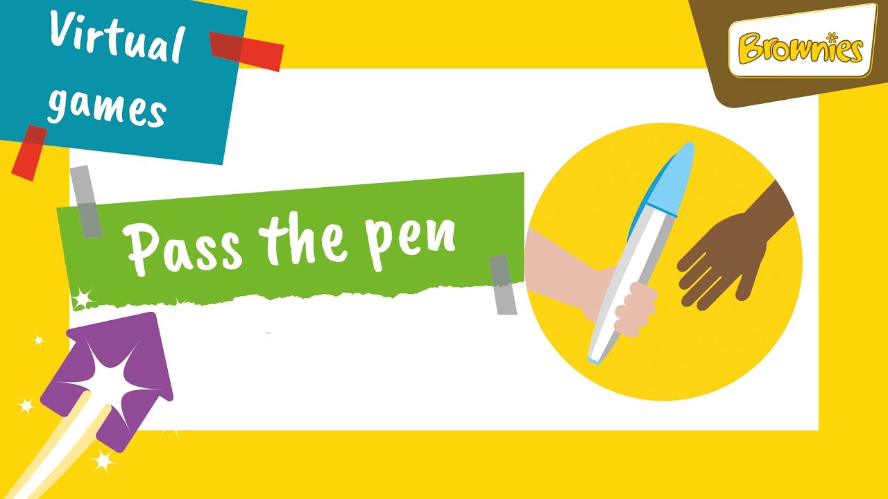 Pass the pen | #Brownies | Virtual game support | #AdventuresAtHome | #Girlguiding