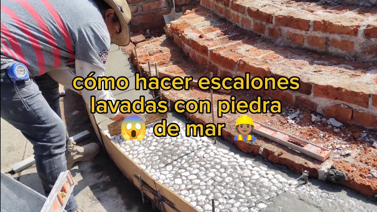 Cómo hacer escalones lavadas con piedra de mar ⛵ 😱🌊👷🏽 #viral #meme #youtube #construction 