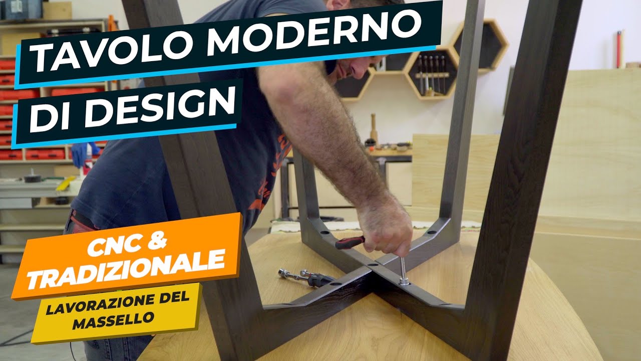 TAVOLO MODERNO IN ROVERE - Lavorazione alla CNC e falegnameria tradizionale