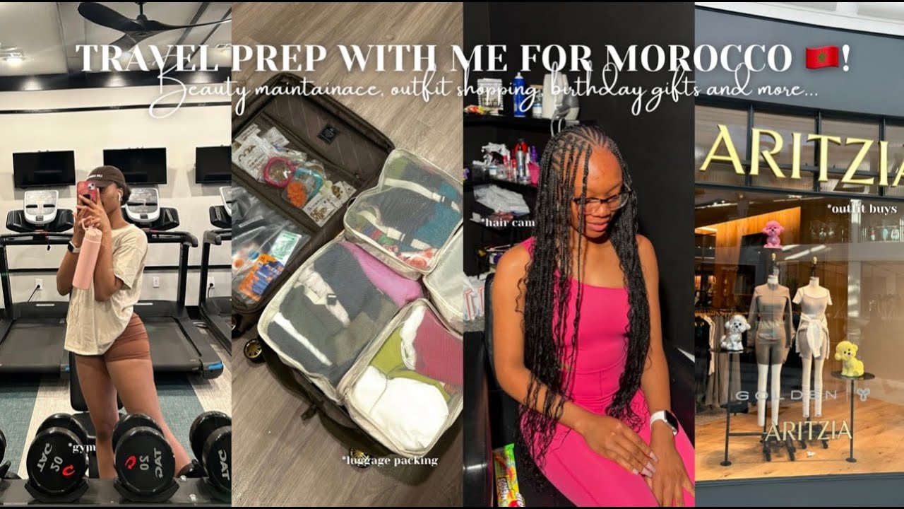 TRAVEL PREP FOR MOROCCO 🇲🇦| Vacation Goddess braids + Outfit Shopping + Nails + Unboxing packages