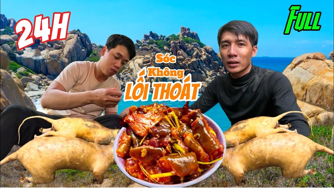 Cắm trại đảo hoang thử thách lên rừng xuống biển tự tìm thức ăn | 24 hours camping sea forest