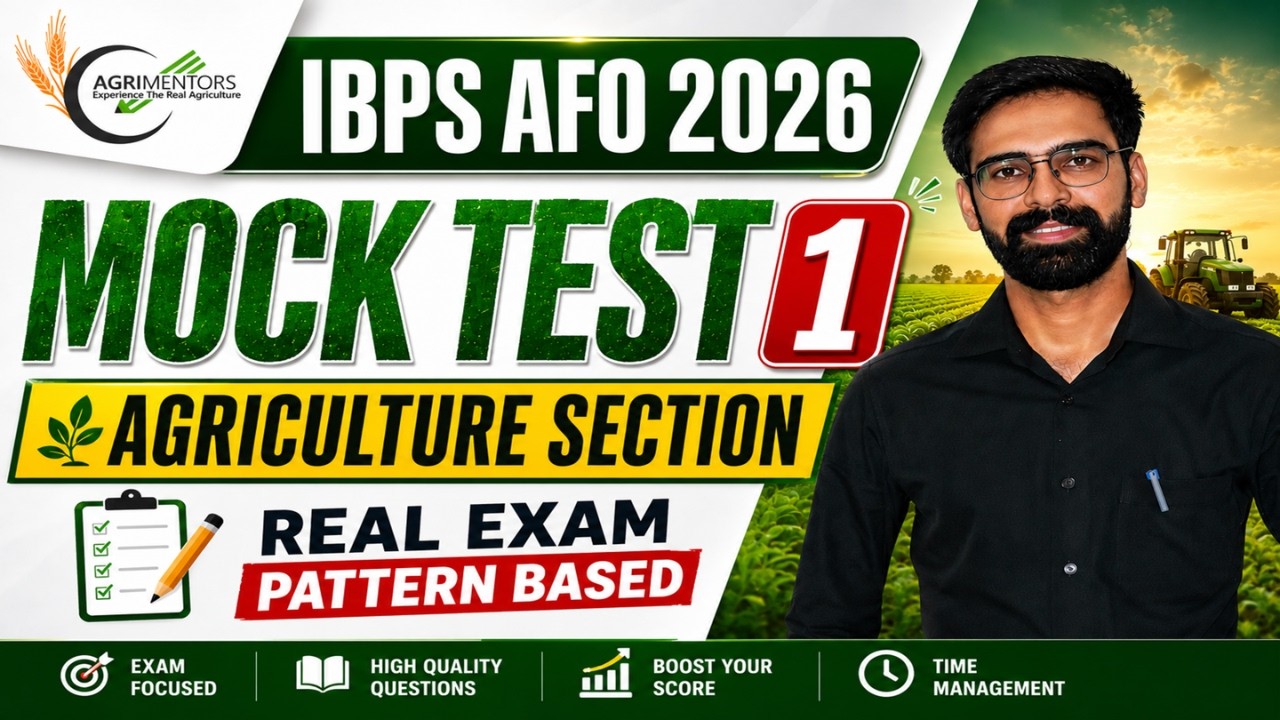 IBPS AFO 2026 Prelims Mock Test 1/5 | Agriculture Section | Real Exam Pattern Based Questions