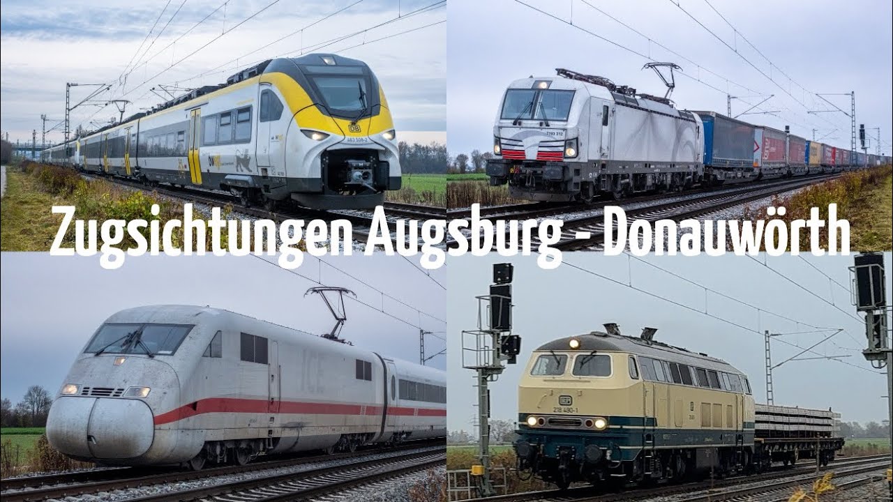 Schöne Mischung: Standardgüter u. Überraschungs 218er: Zugsichtungen Strecke Augsburg - Donauwörth