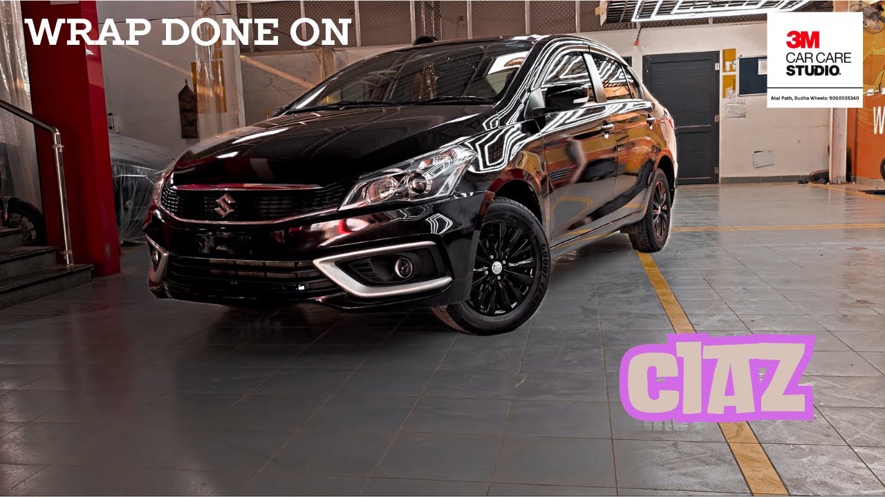 Mustang Black Wrapped Ciaz by 3M Car Care Studio Patna