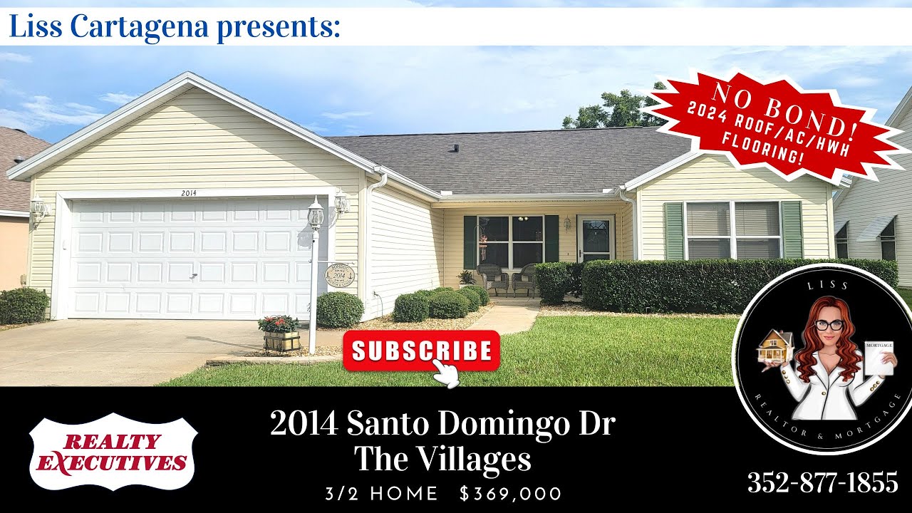 Awesome deal in The Villages! No Bond! 3 bedroom home with semi-private patio!