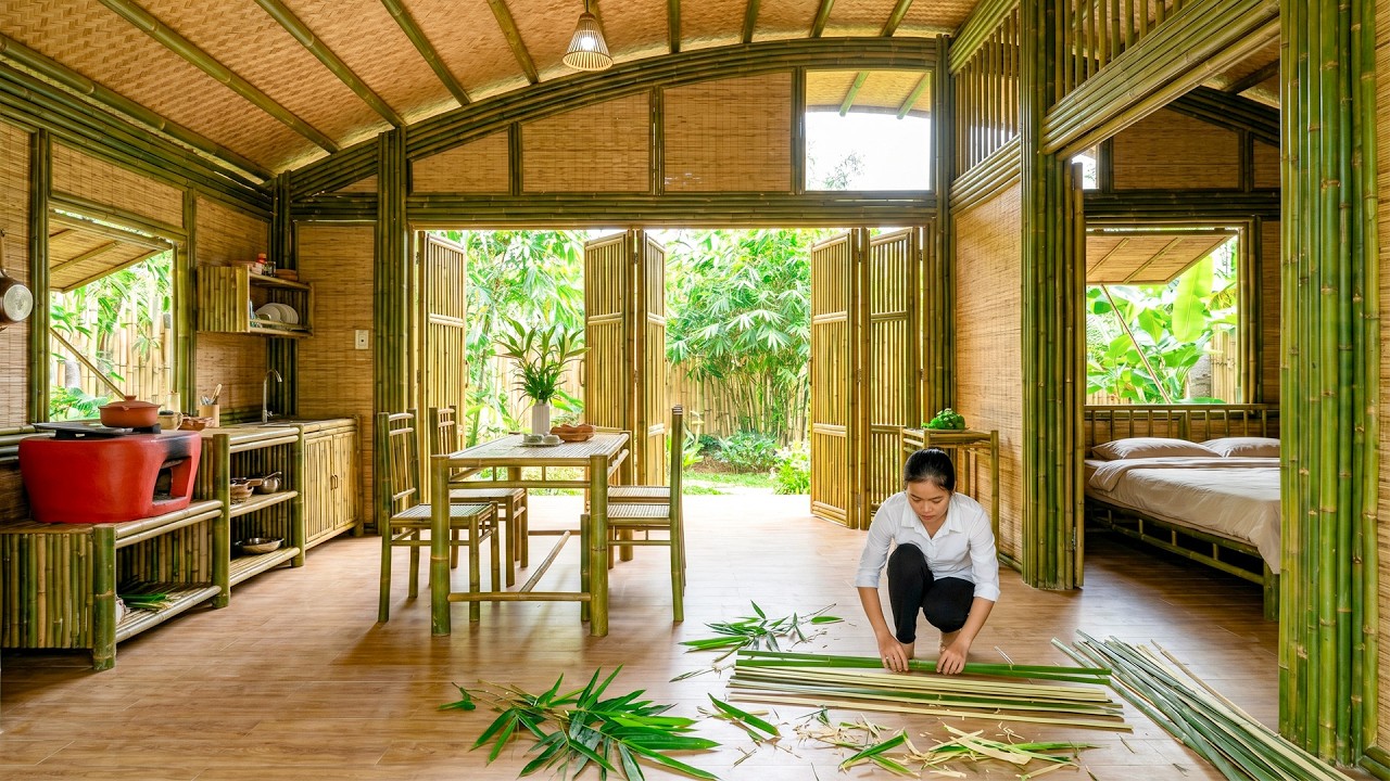 No one believed that the girl could build her bamboo house in just 200 days. | by @dangthimui