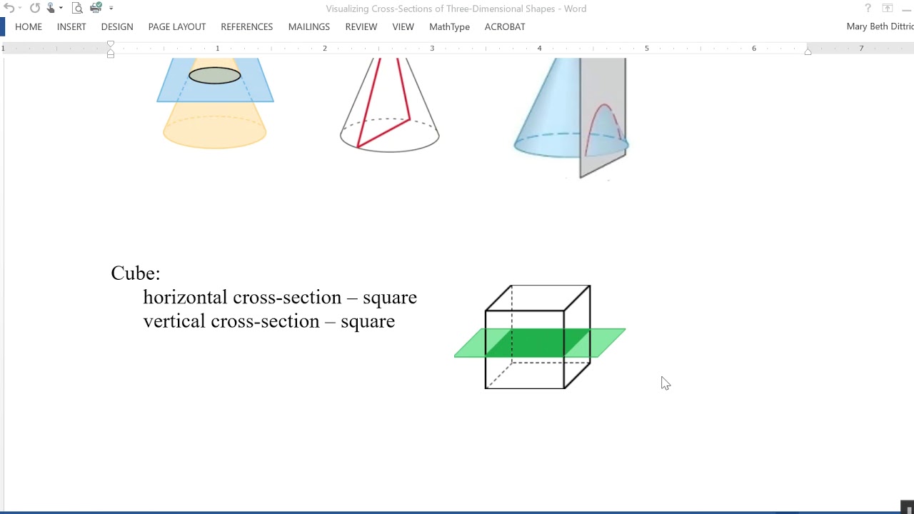 Visualizing Cross Sections of Three Dimensional Shapes