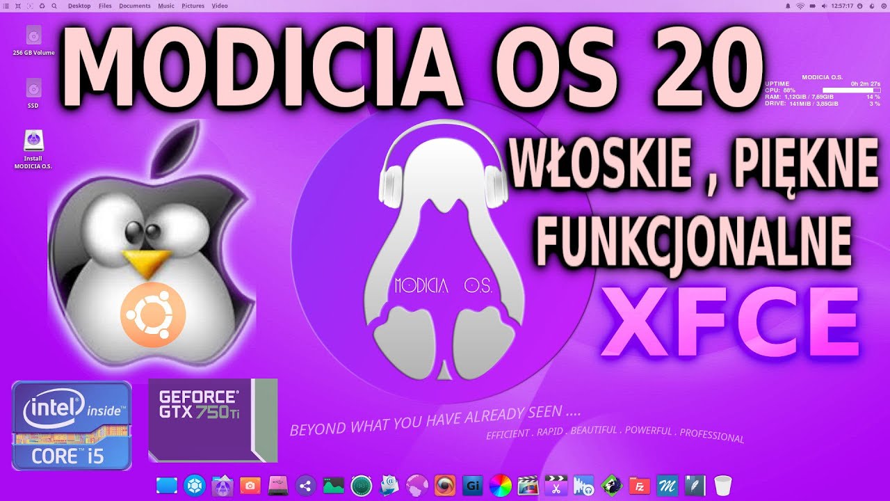 LinuxTosh cz3 - MODICIA Ultimate OS - Funkcjonalny , ładny i szybki Linux z Włoch dla kreatywnych