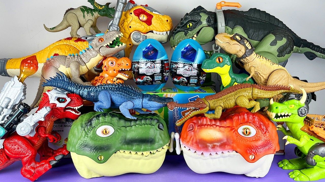 Jurassic World Unboxing Review Asmr Colorful Dinosaur T-rex Head Triceratops Giga Captivz Dino Egg