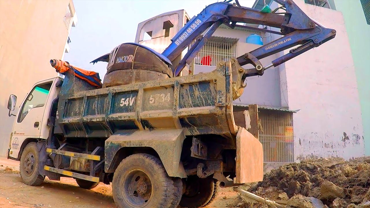 XE MÁY XÚC LÀM VIỆC THỰC TẾ | XUỐNG RƠ MOÓC, CỨU HỘ, LÀM VIỆC BÙN SÌNH | EXCAVATOR WORKING 4K #653