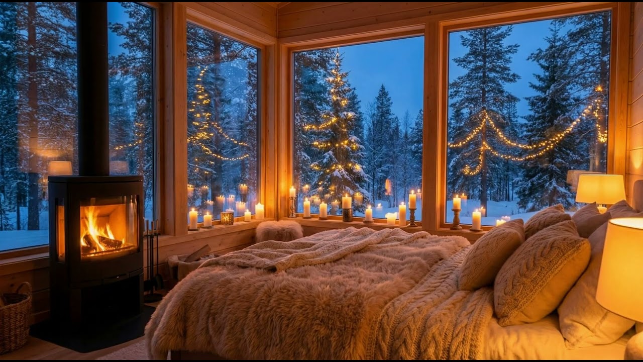 Snowing Outside, Warm Inside 🎻 Relaxing Piano & Violin Melodies in a Cozy Winter Sanctuary