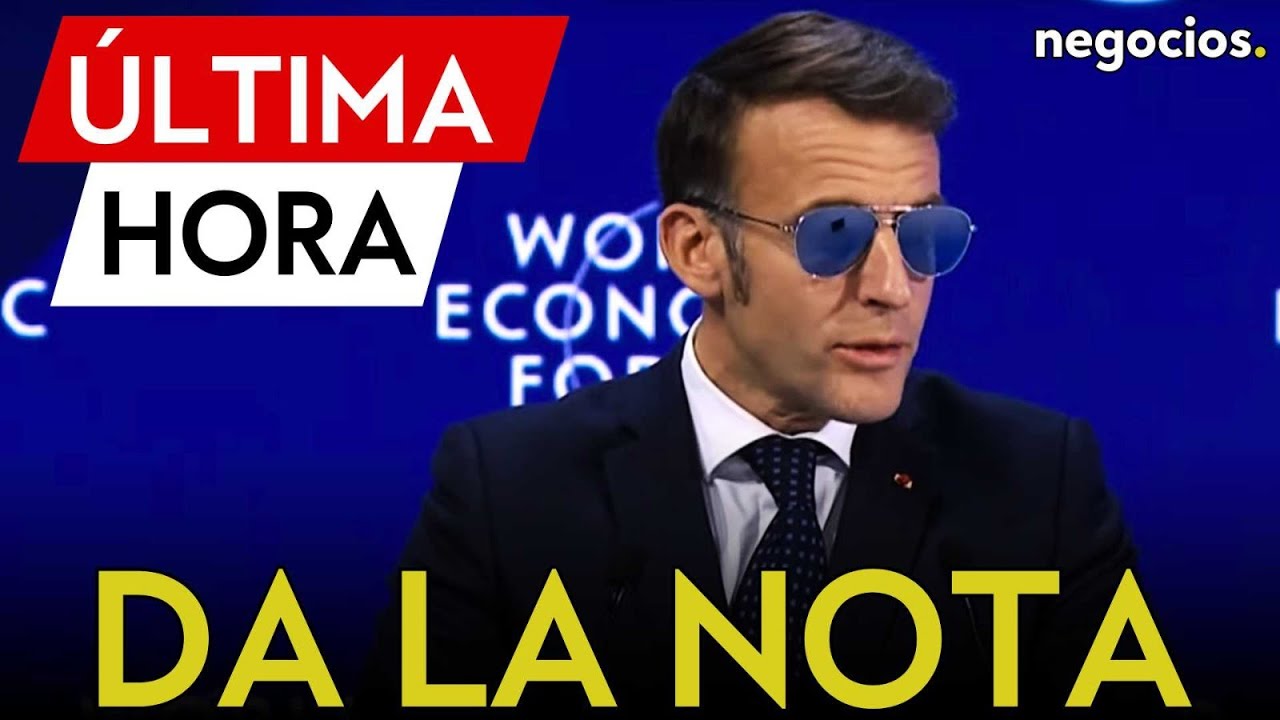 ÚLTIMA HORA | Macron da la nota en Davos: comparece con gafas de sol tras la humillación de Trump