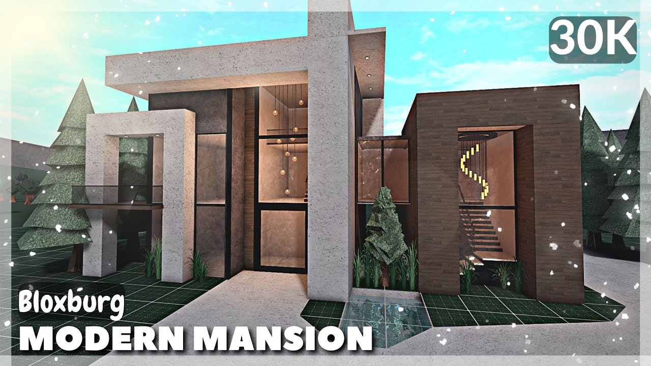 BLOXBURG: Modern Mansion Speedbuild (No Large Plot) | Roblox House Build