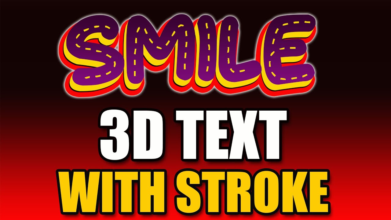 3D TEXT WITH STROKE USING PHOTOSHOP | MADZY21