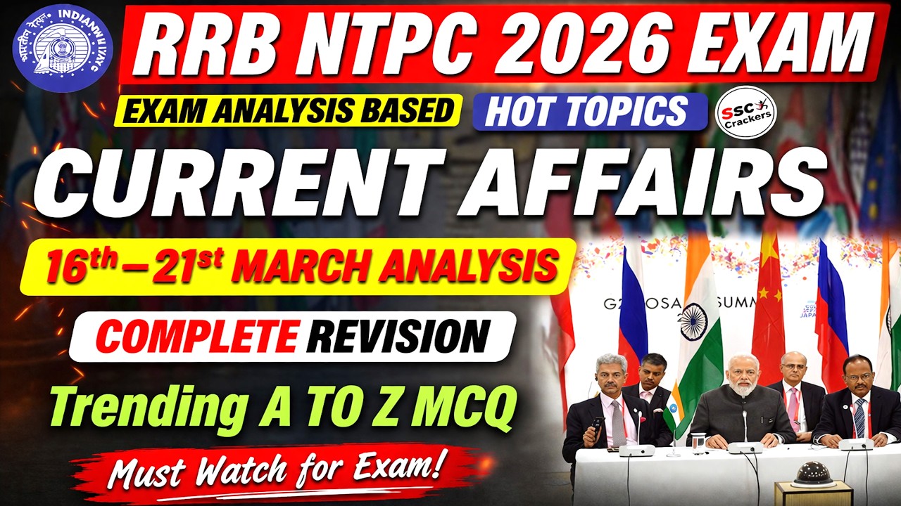 RRB NTPC Exam Analysis 2026: March 16-21 Current Affairs | Most Expected Questions for Next Shifts