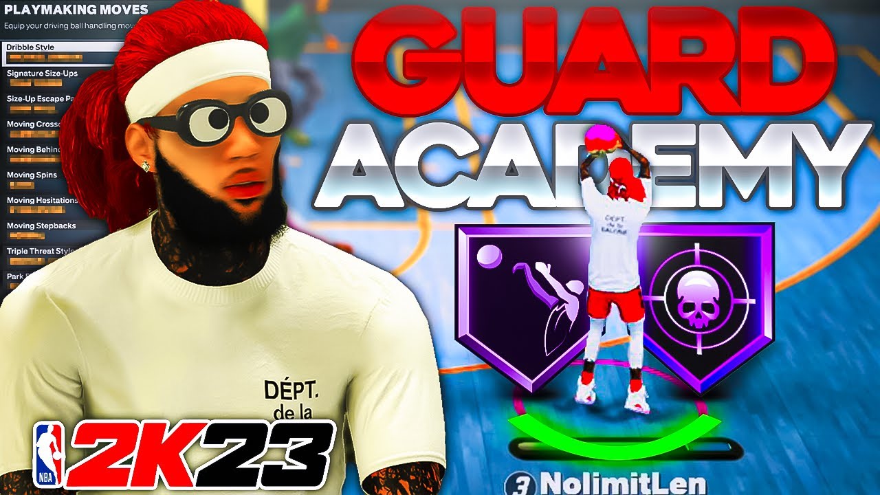 NBA 2K23 GUARD ACADEMY! BEST DRIBBLE MOVES DRIBBLE TUTORIAL + JUMPSHOT! PLAYMAKING & SHOOTING BADGES