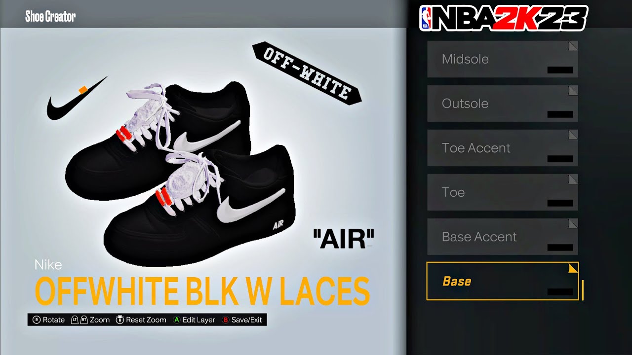 *NEW* NBA 2K23 HOW TO MAKE OFF-WHITE AIR FORCE 1 BLACK IN NBA 2K23!!
