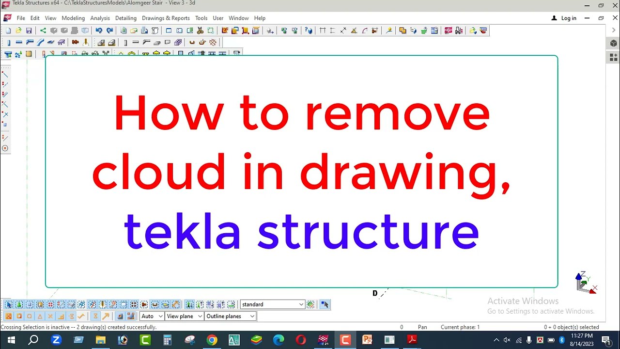 How to remove cloud in drawing in tekla software by Engr Maidul