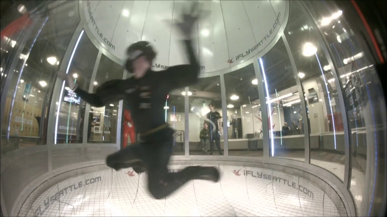 Practicing Knee Flying / Bootie Flying at iFly Seattle