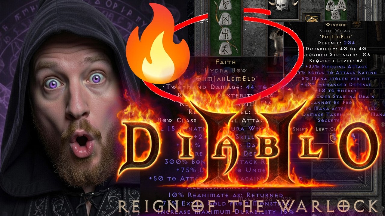 Diablo 2: Warlock with FAITH Runeword Bow is GOD TIER