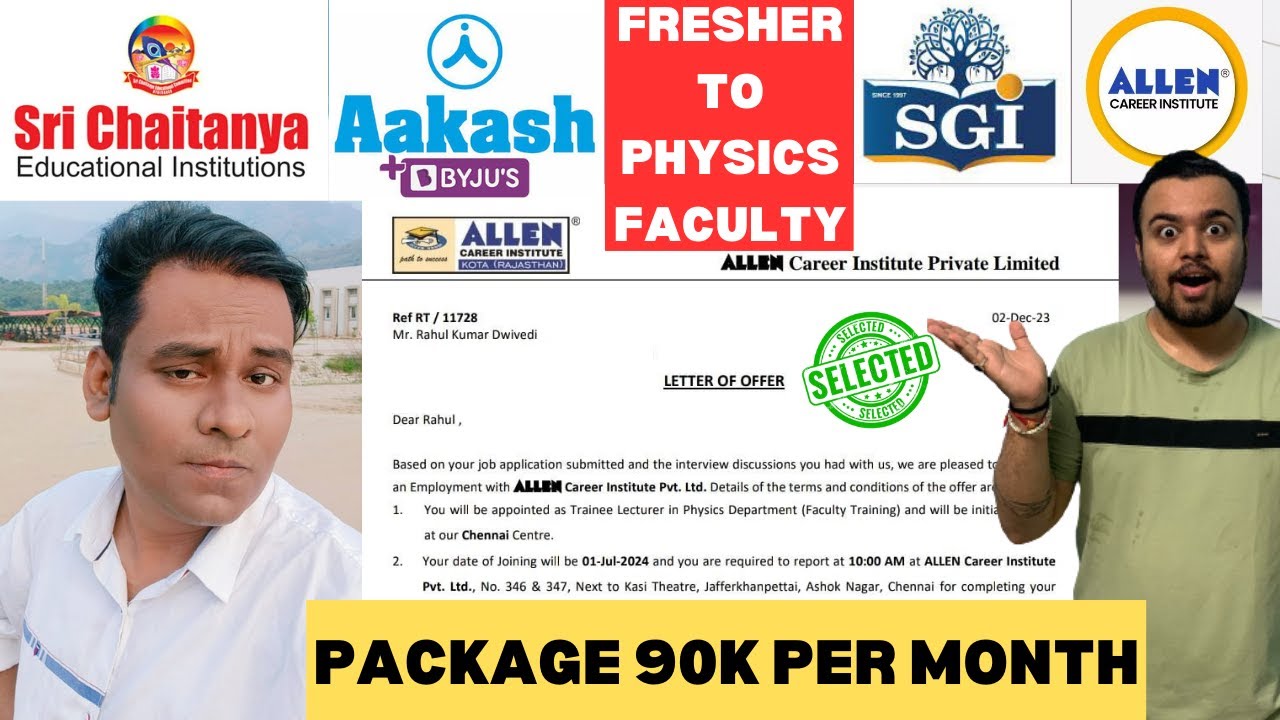 Physics Faculty Hirings 2024 | Placed Candidate Interview Experience | Aakash Byju's , Sri Chaitanya