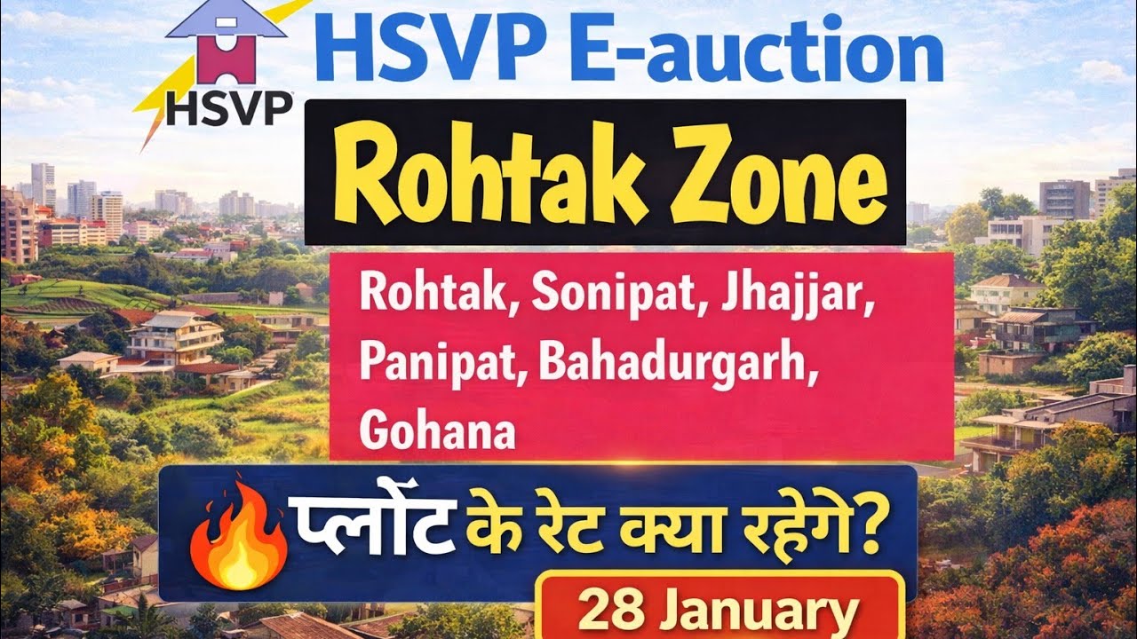 HSVP Plot Rates Rohtak Zone 📊 | 28 Jan E-Auction में Plot कितने का मिलेगा? | Full Analysis