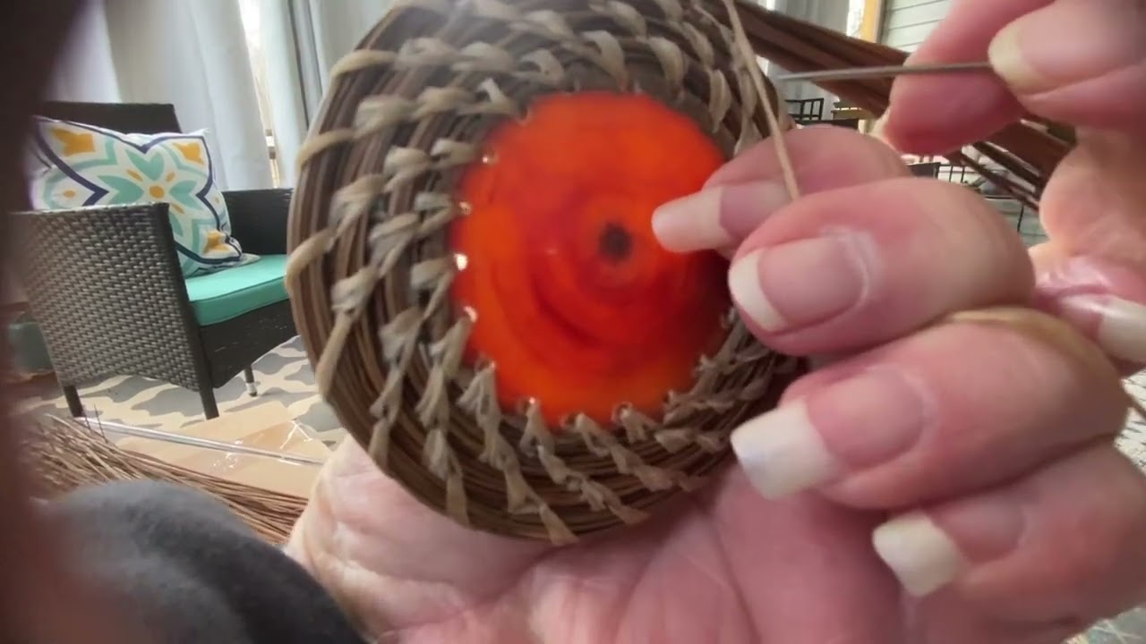 Pine Needle Coiling Ending and Adding New Thread