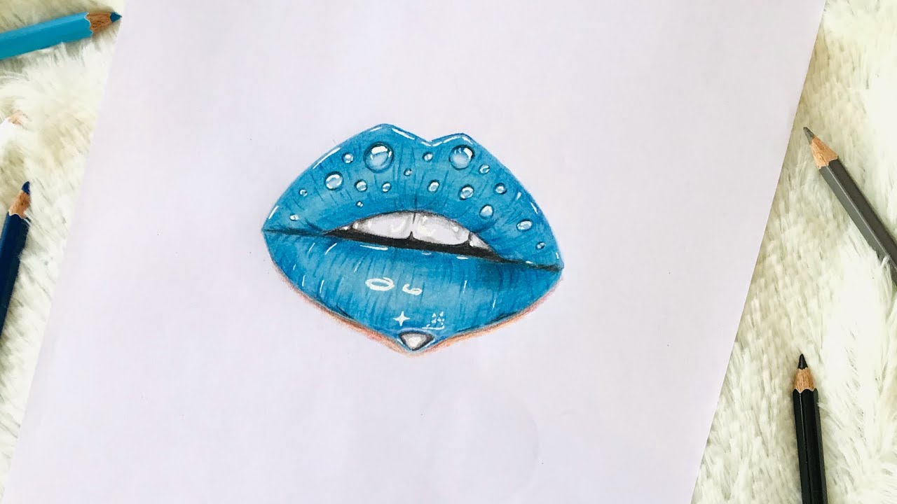 How to Draw & Color Realistic Lips with Colored Pencils - Step by Step