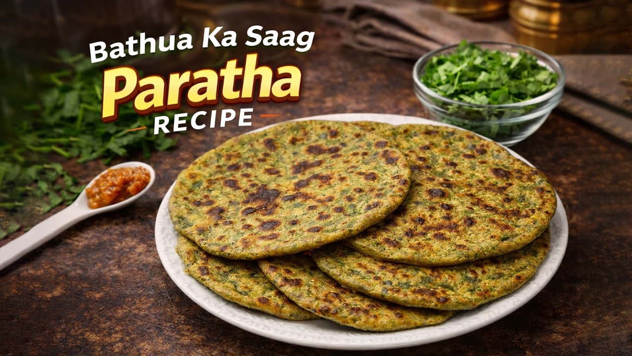 Bathua Saag Paratha 😋 | Healthy Winter Special Recipe #trending #food #vlog #foodie #viral