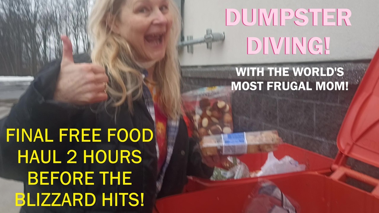 TWO HOURS BEFORE BLIZZARD HITS, FRUGAL MOMMY IS DUMPSTER DIVING FOR FINAL FREE BLIZZARD FOOD!