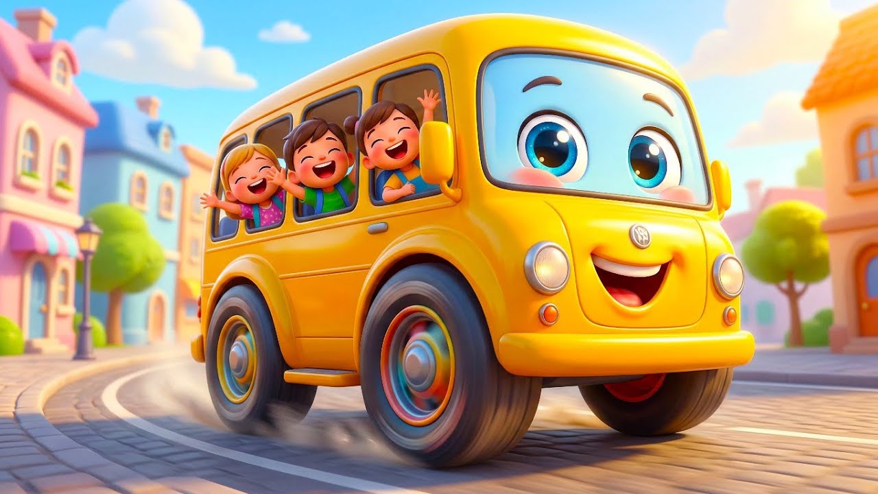 Wheels on the Bus Go Round and Round | Fun Action Song for Kids | Classic Nursery Rhyme Sing Along