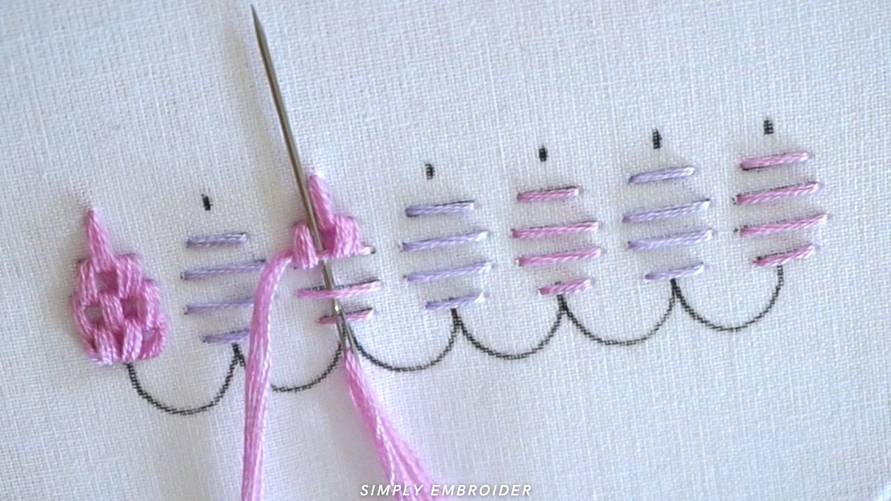 Enchanting Lavender Embroidery Made Easy: Designs for Beginners/ Flower Border for Beginners