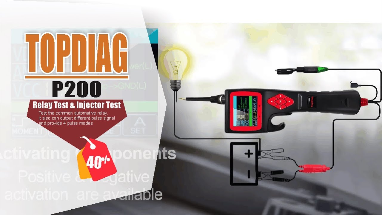 Topdiag P200 Car Electrical Circuit Tester Automotive Power Probe Battery Tester